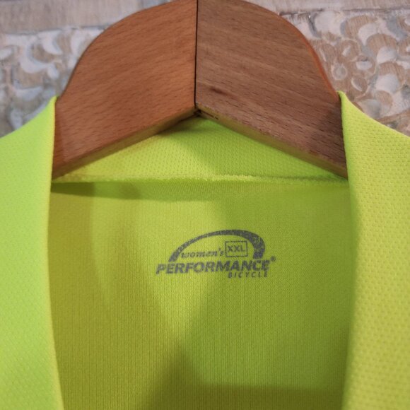 Performance Bicycle Men’s Cycling Jersey Neon Yellow Long Sleeve Size M (21x23.2 - Picture 3 of 10